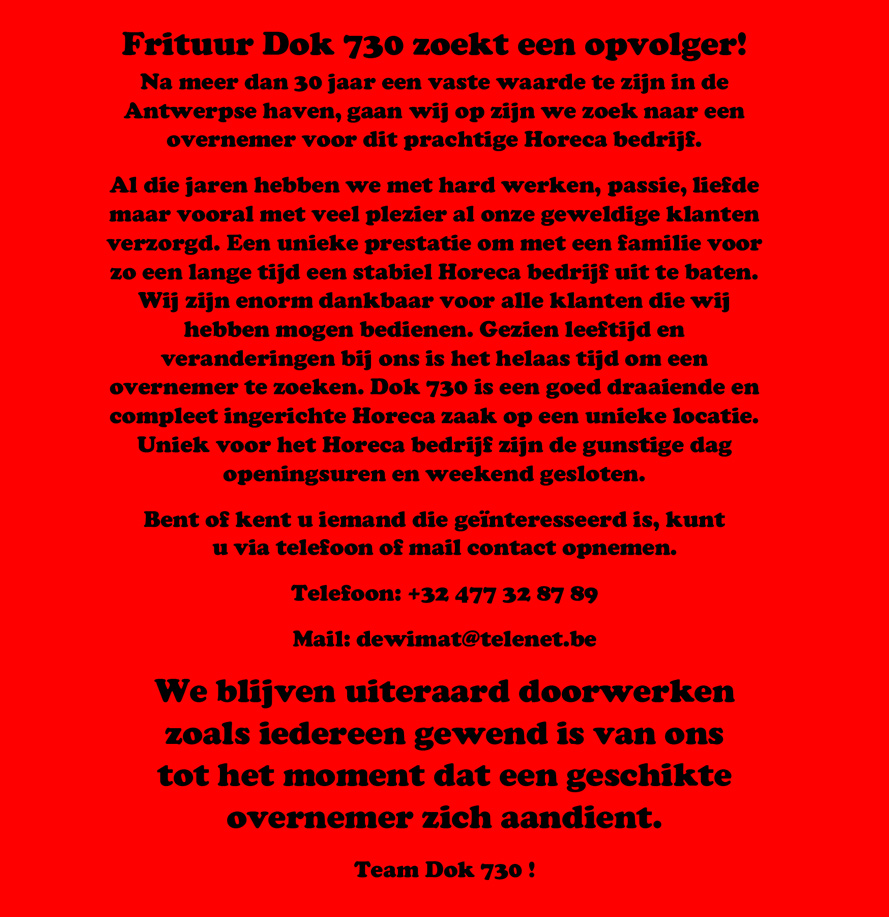 Dok730 zoekt een opvolger
